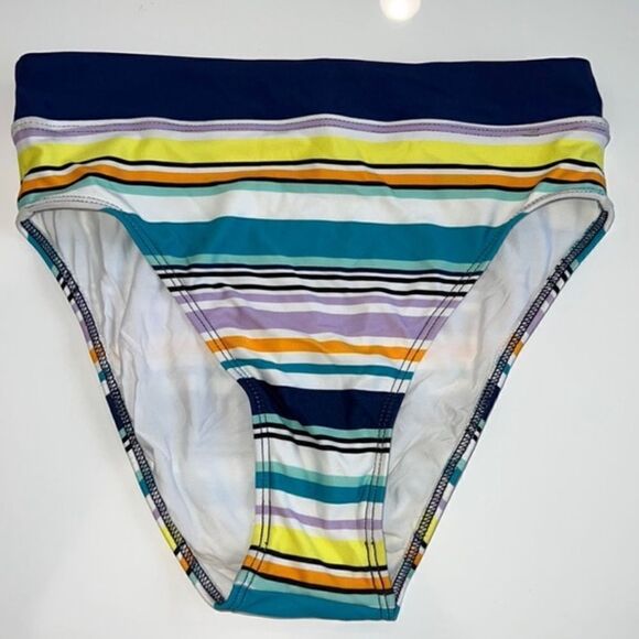 NWOT Next Tabata High Waist & High Leg
Bikini Bottom Small Navy Striped - Picture 8 of 8